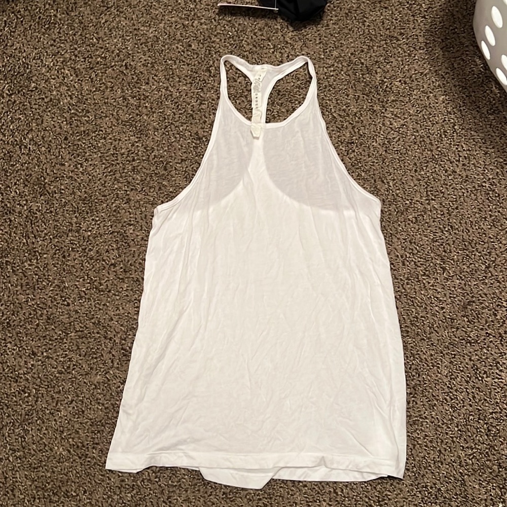 Lululemon: High Neck White Racerback Tank Top Size 4